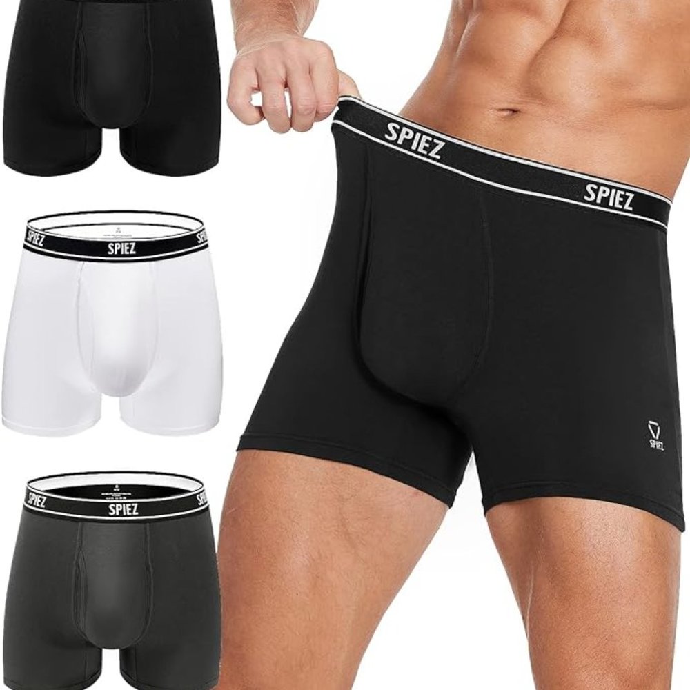 Spiez Men's Boxer Briefs, Light Grey Only, XXL